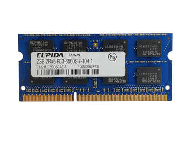 Оперативная память для ноутбука SODIMM Elpida DDR3 2Gb 1066MHz PC3-8500S (EBJ21UE8BDS0-AE-F) 14047 Б/У