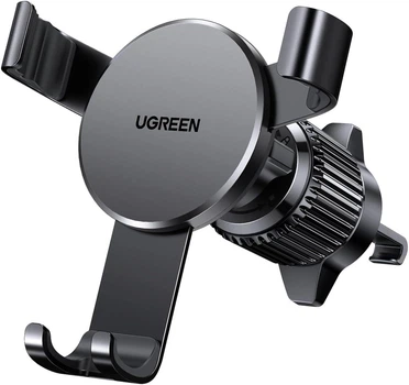 Тримач для телефону автомобільний UGREEN LP130 алюмінієвий, для телефону, на вентиляційну сітку, сумісний з iPhone 16, 15, 14, 13, 12, 11 Pro Max, Mini Xs, XR Black (15814)