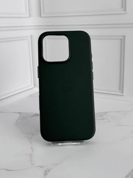 Чохол протиударний шкіряний OEM Leather Case with MagSafe для iPhone 16 Pro Green