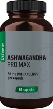 Ашваганда Sporter Ashwagandha Pro Max 60 капсул (4820249725375)