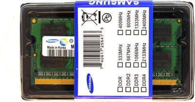 Samsung DDR3 Memory 4GB 1066MHz SODIMM для ноутбуків, Non-ECC, 2Rx8 (M471B5273CH0-CF8)