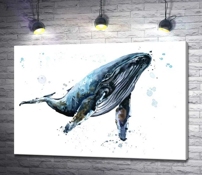 Картина Темный силуэт кита 60x42 см Модуль №1 (001820)