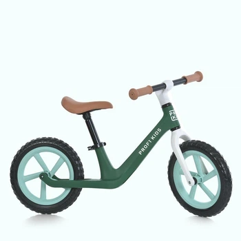 Детский беговел PROFI KIDS MBB 1042 EVA GREEN — лёгкая нейлоновая рама, 12" EVA колёса, для малышей 2–5 лет