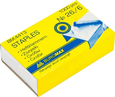 Скоби для степлера №26/6 Buromax Люкс 1000 шт. (BM.4413)