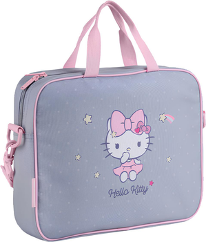 Шкільна текстильна сумка Kite Hello Kitty A4 27х34х7 см 1 відділення Сіра (HK25-589-1)