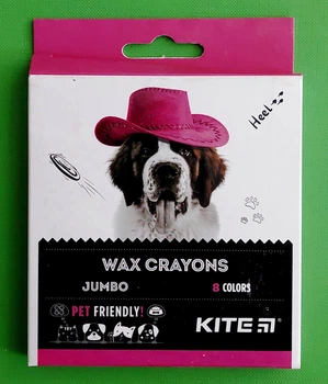 Крейда воскова Dogs Jumbo (K22-076), 8 кольорів. Kite