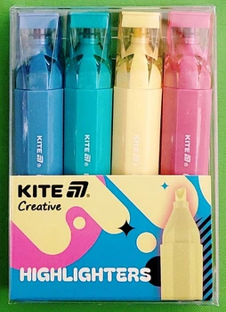Маркер Highlighter Creative Trendy Colors (K24-1144-4), набір з 4-х кольорів. Kite