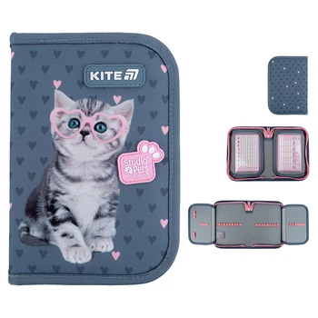 Пенал без наповнення Kite Studio Pets SP25-622-1, 1 відділення, 2 відворот