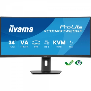 IIYAMA 34.1" 21:9 va uwqhd вигнутий рк монітор, 0.4 мс, 1 20 Гц, FreeSync, hdr, 1xHDMI 2.0/1xHDMI 1.4/1xDP 1 xcb3497wqsnp-b1
