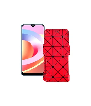 Чохол-книжка з екошкіри для телефону FiGi Note 1C Червоний ромб