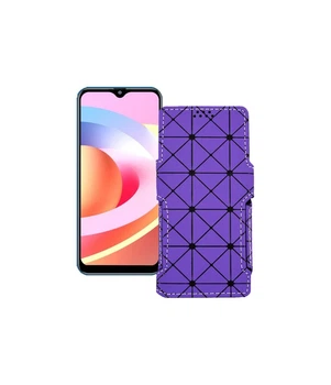 Чохол-книжка з екошкіри для телефону FiGi Note 1C Фіолетовий ромб