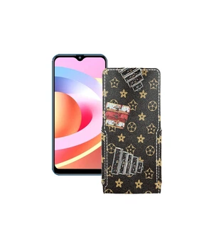 Чохол-флип з екошкіри для телефону FiGi Note 1C Луі-Вітон-коричневий