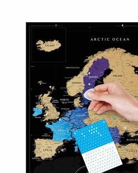 Скретч Постер 1DEA.ME Travel Map Black Europe