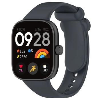 Ремінець силіконовий для Redmi Watch 4 / 5 / 6 з металевим кріпленням BeWatch Dark Gray (113010109)