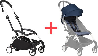 Набор Stokke YOYO Шасси White + Комплект текстиля Air France Blue (646407.01)