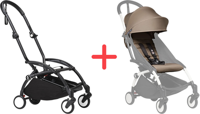 Набор Stokke YOYO Шасси Black + Комплект текстиля Taupe (646404.02)