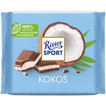 Шоколад молочный Ritter Sport c кокосово-молочным кремом, 100 г