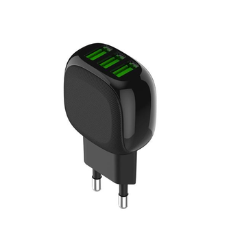 Мережевий адаптер LDNIO A3309, Micro USB Cable, 3USB, 3.4A, black