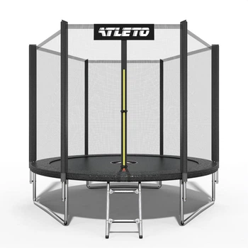 Батут дитячий з сіткою та драбинкою 312 см Atleto чорний (42400472)