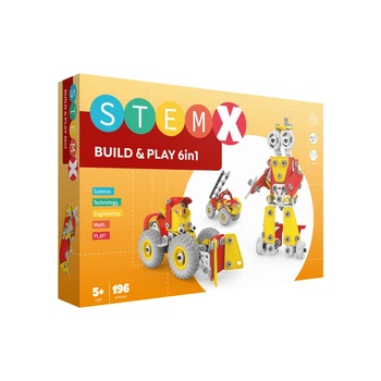 Конструктор Stem с болтами Build&Play 6 в 1 на 196 деталей (3858894673285) (BR817547198)