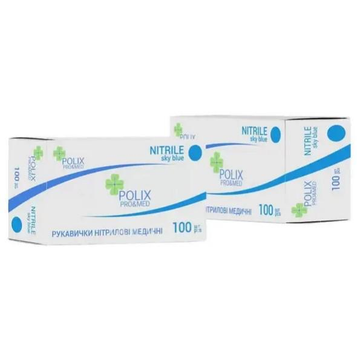 Рукавички нітрилові Polix PRO&MED (100 шт/уп) колір: SKY BLUE M