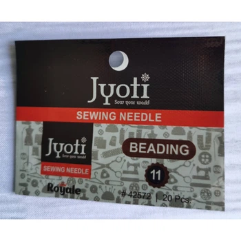 Голки для бісера 5,3см, гострі, №11, 20 шт. в уп. JYOTI (42572)