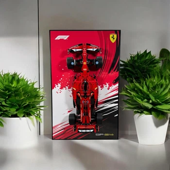 Арт Держатель Рамка на Стену 80x50 см. для Фирменного Конструктора Technic Ferrari F1 SF-24 (42207) Подставка для Феррари Формула 1 Type-C
