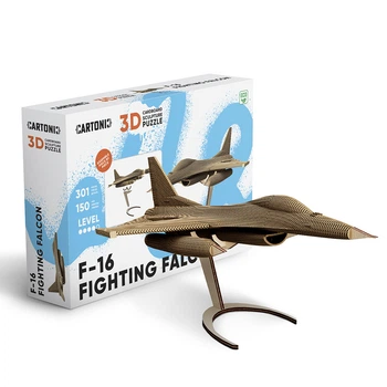 Картонний 3D пазл-конструктор "Cartonic 3D Puzzle F-16 FIGHTING FALCON" Винищувач F-16 «Бійський сокіл»
