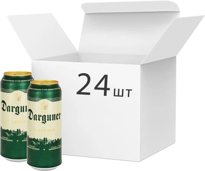 Упаковка пива Darguner Pilsener светлое фильтрованное 5% 0.5 л х 24 шт.(4015042030782)