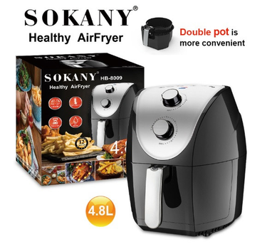 Мультипечь Аэрофритюрница Аэрогриль Запекание 1500Вт 4.8л Sokany HB-8009