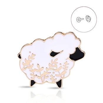 Значок (пин) BROCHE брошь бижутерия Животные Овечка белый BRGV114859