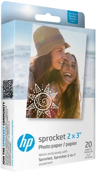 Фотопапір HP Sprocket Zink 2x3" Глянцевий Самоклеючий 20 л (HPIZ2X320)