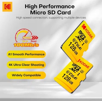 Карта памяти Kodak Ultra, карта Micro SD Class 10, 128GB.