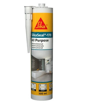 Силіконовий герметик Sika SikaSeal®-170 для загального та санітарного застосування білий 300 мл
