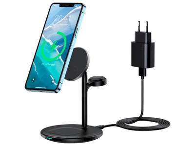 Док-станція Choetech T585-F 3in1 Magnetic wireless charger station for Apple (T585-F-101CCBK)