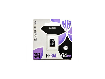 Карта пам'яті Hi-Rali 64 GB microSDXC class 10 UHS-I (U3) (HI-64GBSDU3CL10-00)