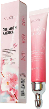Крем для улучшения эластичности кожи вокруг глаз Sadoer Collagen Sakura Elasticity Eye Cream с коллагеном и экстрактом сакуры 20 г (6942349703027)