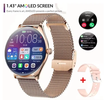 Смарт Часы Женские Розовое Золото Наручный Умный T8 Pro Amoled Gold (329799)