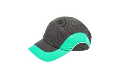 Каскетка захисна Sizam В-CAP (One Size, чорна з зеленим, Cat II) з вентиляцією (25570)