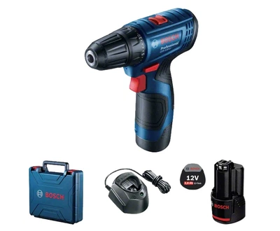 Аккумуляторный дрель-шуруповерт Bosch GSR 120-LI (12В, 10 мм, 30 Нм, 2 Ач) + 2АКБ зарядное устройство кейс (25609)