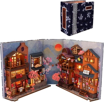 Бук Нук Аллея Сакуры Book Nook Cherry Blossom Alley Интерьерный конструктор DIY TC-25 + купол