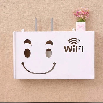 Настінна коробка для роутера Wi-Fi Полка 30*20,5*10 см Біла смайл