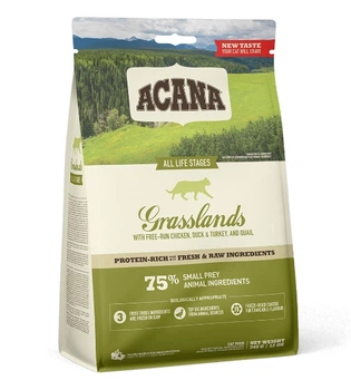 Сухой корм для котят, котов и кошек Acana Grasslands Cat с индейкой и уткой 340 г