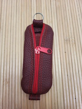 Футляр для ключей из кожи Бордовий класика 12×5 см маленька