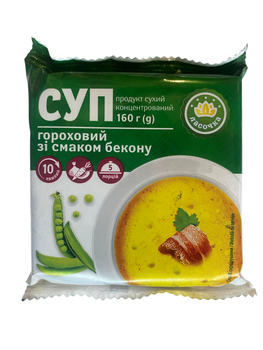 Суп гороховий із беконом брикет Ласочка 160 г