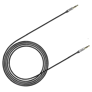 Аудіокабель Baseus Yiven Audio AUX 3.5 мм – AUX 3.5 мм 1.5 м в нейлоновому обплетенні сріблястий/чорний