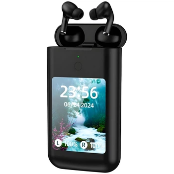 Беспроводная Bluetooth-гарнитура BauTech с зарядным сенсорным LCD кейсом Чёрный (1015-739-00)