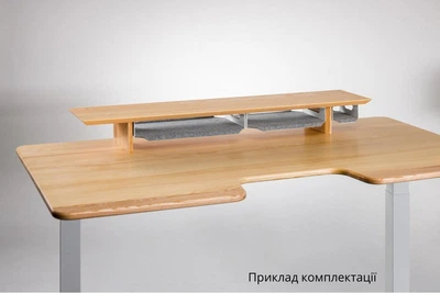 Полочка для монитора с органайзерами увеличенная из натурального дерева TEHNOTABLE ЯСЕНЬ