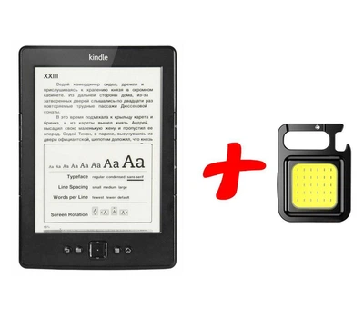 Электронная книга Amazon Kindle 5th Gen Все форматы, Black, E-reader, Wi-Fi + Подарок (фонарик) referbrished - Refurbished