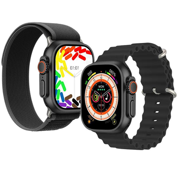 Смарт часы JW10 ULTRA 3 из 2 ремешки Smart Watch с украинским меню（Черный）